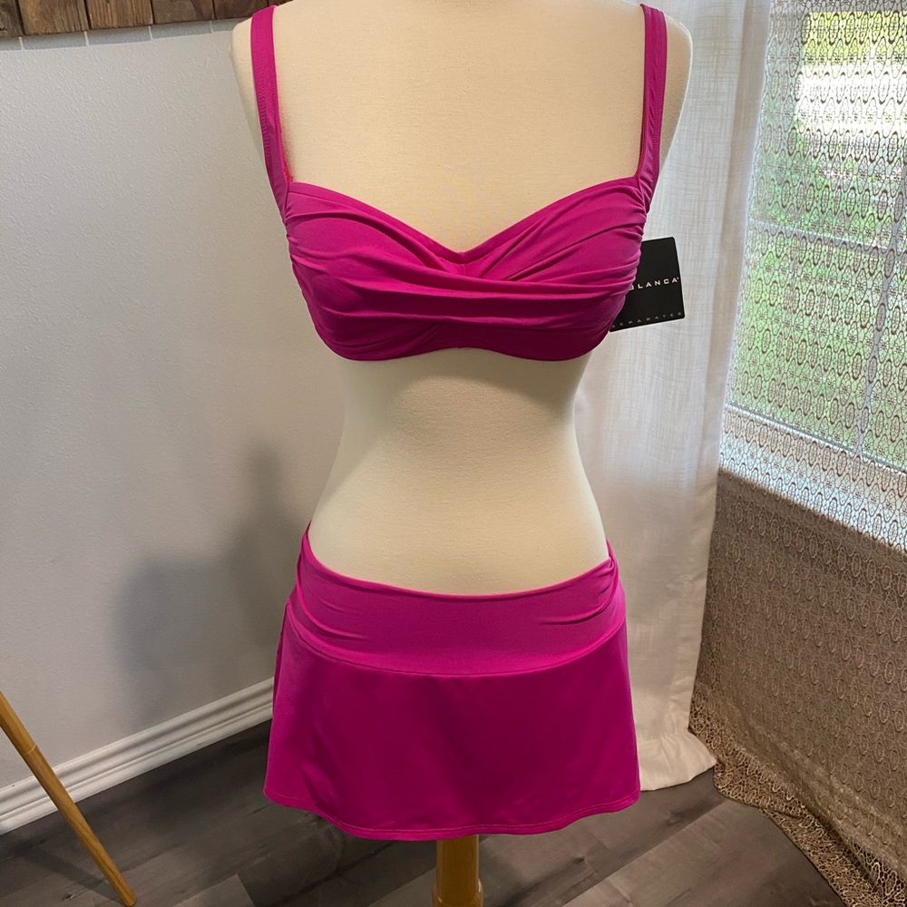NWT La Blanca Pink 2pc Swimwear Skirt Bottom